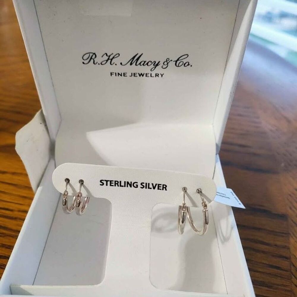 Macy's 2-Pc. Set Polished Hoop Earrings in Sterling Silver, 15mm and 20mm